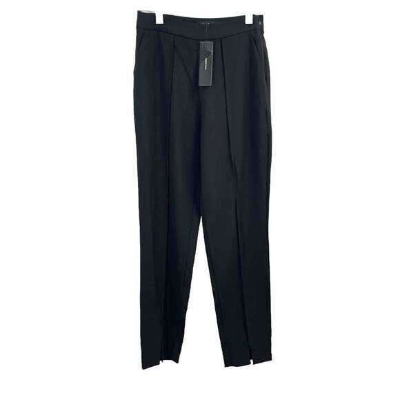 Lulus Black Pleated Slim Straight Pants Sz XS NWT - Picture 1 of 6